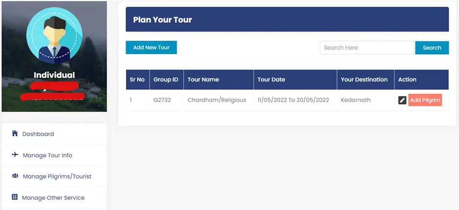 Chardham Registration Tour Plan Info